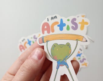 I Am Artist Cute Frog Sticker