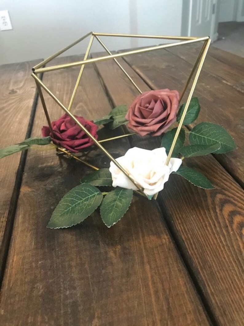 Geometric Gold Wedding Table Centerpiece Etsy