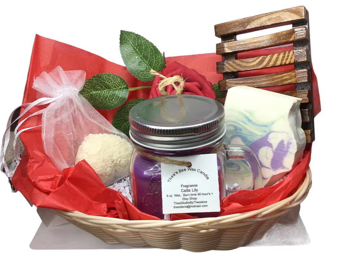 Soap and Candle Basket Gift Basket Spa Basket Baskets for Etsy