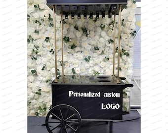 Luxurious Black Champagne Party Cart Gold Tube Customized Cart Wedding Decor Engagement Party Mini Bar Cart Premium Colorful Champagne Cart