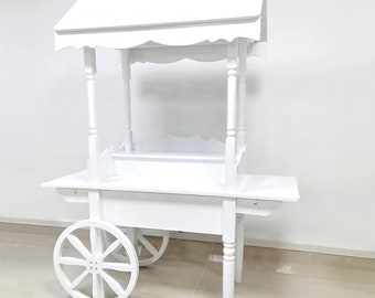Carrito de ostras de madera personalizado para dulces y postres, carrito de dulces para fiestas, bodas, decoración de fiestas de compromiso, mini carrito de madera maciza con capacidad de carga