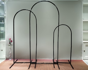 3 pcs Wedding Party Arch Decor Metal Floral Archway Ceremony Arch Wrought Iron Backdrop Arch Stand Party Background Decoration