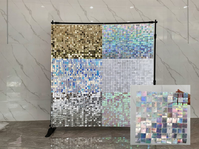 Iridescent Square Sequin Shimmer Backdrop Shimmer Wall Panels Etsy