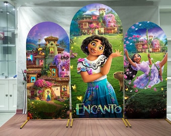 Custom Cartoon Theme Party Backdrop for Kids ,Personalized Arched Covers Metal Arch Stands Backdrop Arch Stand Birthday Party Background