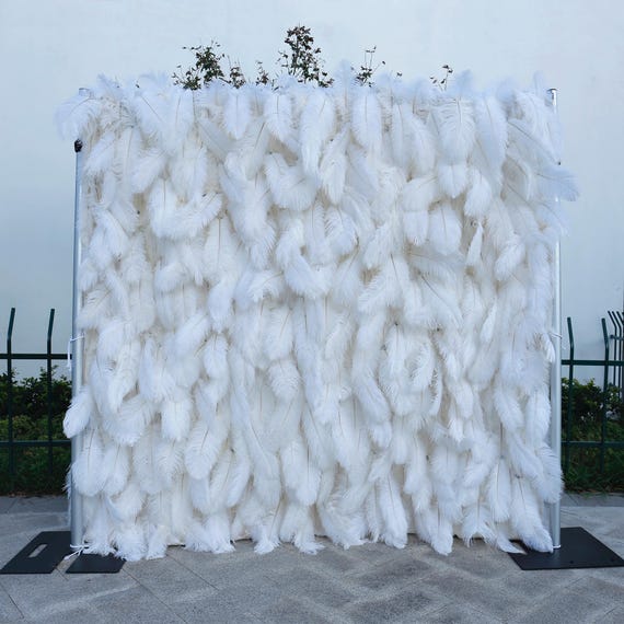 注文割引 on Wall Flower 3D Feather Ostrich White Cloth, Party Wedding 立体・オブジェ