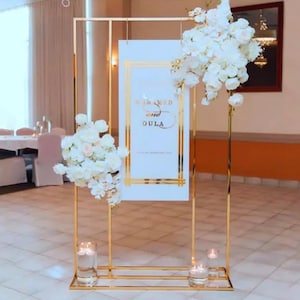 Shinny Gold  Wedding Floral Stands Welcome Sign Stands  Backdrop  Party Event Ceremony Decoration
