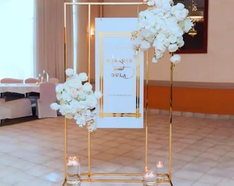 Shinny Gold  Wedding Floral Stands Welcome Sign Stands  Backdrop  Party Event Ceremony Decoration
