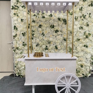 Custom Champagne Cart Marble Pattern Party Cart Wedding Decor Engagement Party Mini Bar Cart
