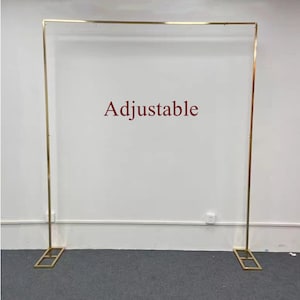 Adjustable Shiny Gold Arch for Weddings/ Bridal Events Backdrop Floral Balloon Ceremony Arch, Floral Arch Party backdrop Frame (4ft to 8ft)