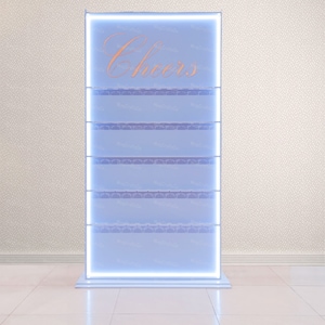 Champagne Wall Bar with LED Neon Light  Engagement Party Colorful  Wall Customized Wall Champagne Flute Glass Cup Stand Party Wedding Decor