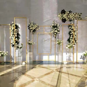 Arch Decor for Wedding Party Arch Stand Floral Archway Ceremony Arch Wrought Iron Backdrop Party Event Backdrop Decor.5 pcs/ set