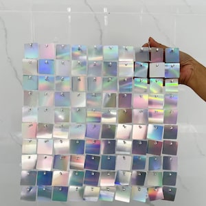 Iridescent Square Sequin Shimmer Backdrop Shimmer Wall Panels  for Wedding Birthday Engagement Baby Shower Party Decorations