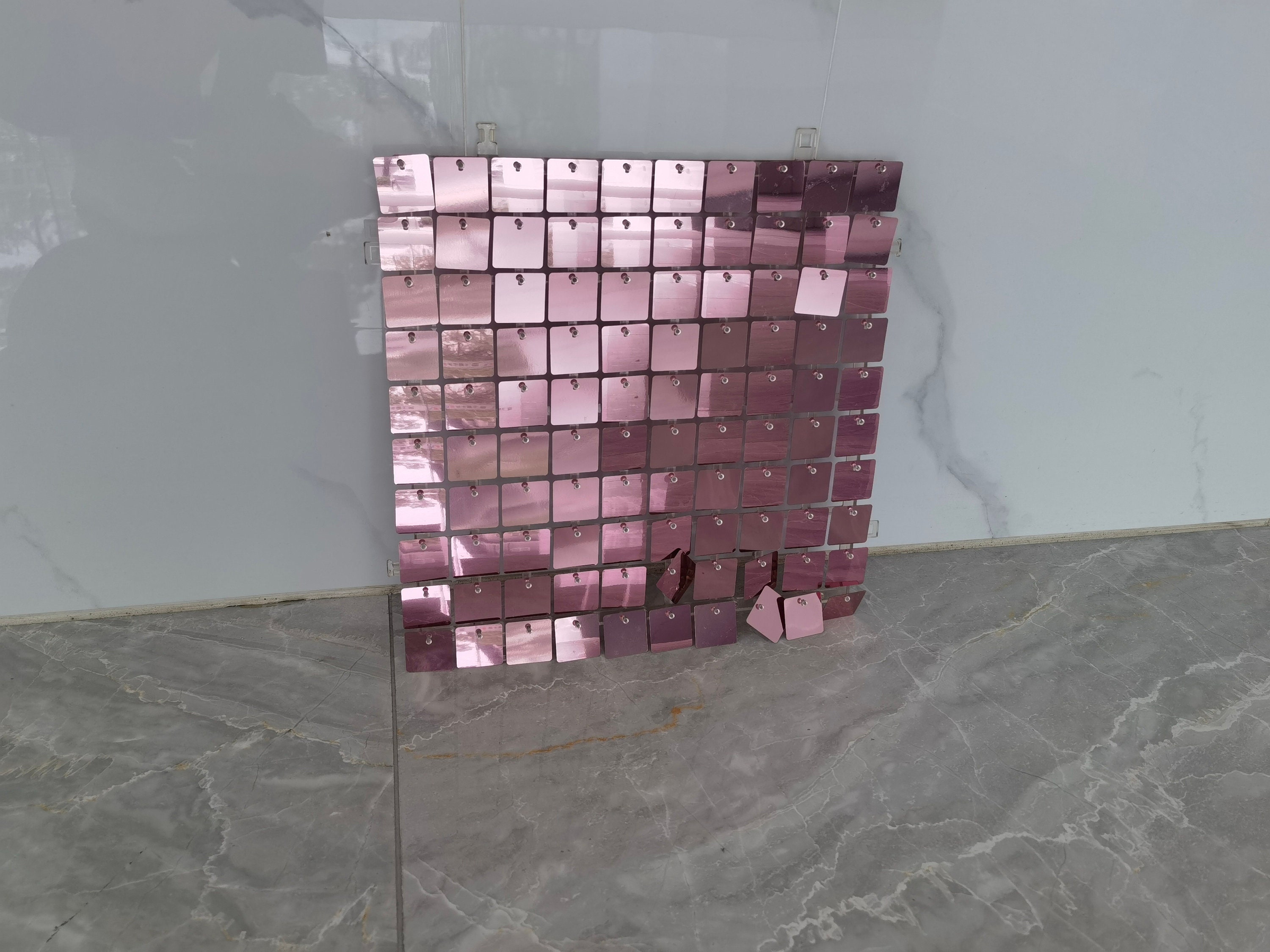 Shimer Rosa Rose Pink Square Sequin Shimmer Panels Shimmer Wall Backdrop for ...