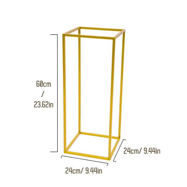 10pcs Gold Flower Stands 23.6in Tall, Wedding Arch Table Centerpieces Wedding Birthday Party Decoration Geometric Centerpiece Metal stand image 6