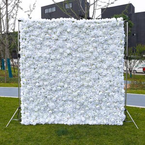 Pannello di fiori artificiali da parete con fiori bianchi Negozio per la casa Decorazione da parete Foto Festa di nozze Addio al nubilato Baby shower Decorazione per la casa Decorazione per feste