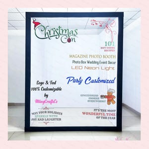 Magazine Booth Fabric Lite Version Inspiration Customized Photo Booth Newspaper Box LED Light  Engagement Party Wedding Decor Event