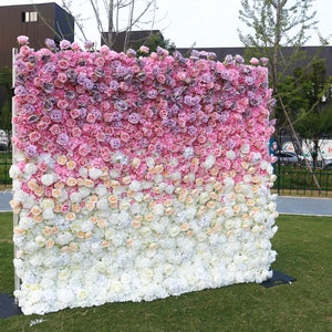 Aperturee Artificial Gradient Purple Rose Wall Birthday Decor