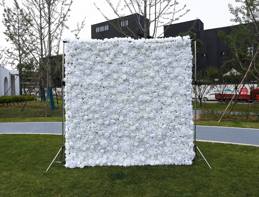3D White Rose Flower Wall for Wedding,artificial Flower Bridal Shower