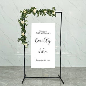 Wedding Welcome Sign Stand 5'x3' Wedding Sign Holder Large Metal