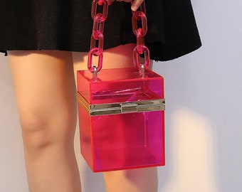 Hot Pink Acrylic Handbag