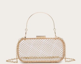 Gold Basket handbag