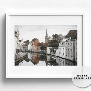 Bruges Canal Photography Print | Bruges Photography for Bedroom, Living Room and Office | Instant Download Art