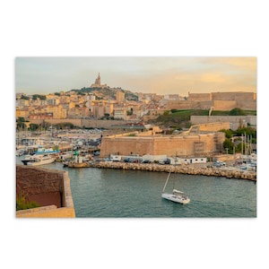 Marseille Provence Reise-Andenken-Geschenk-Postkarte Vieux Port de Marseille Provence Sonnenuntergang-Foto-Postkarte