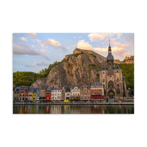Carte postale souvenir Belgique Village européen Reflet de l'eau Impression photo cadeau pour voyageur belge