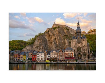 Belgium Souvenir Post Card European Village Water Reflection Photo Print Gift for Belgium Traveler
