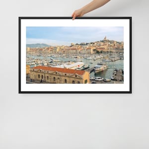 Vieux Port de Marseille Provence Travel Framed Gifted Photo Print Home Offices Decor Gift for France Lover