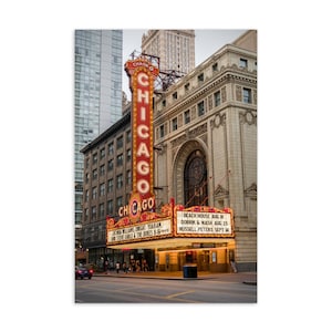 Cartão postal de lembrança iluminado para amantes de Chicago, Chicago, Illinois, impressão fotográfica, presente para amantes de Chicago