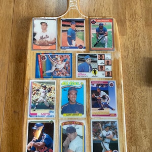 Tagliere per carte da baseball dei New York Mets - Fatto a mano