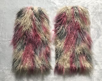 Crinkle Fluffy Faux Fur Leg Warmers Boot Covers Furries Dancewear Clubwear Rave Furries Winter Fashion Accessory