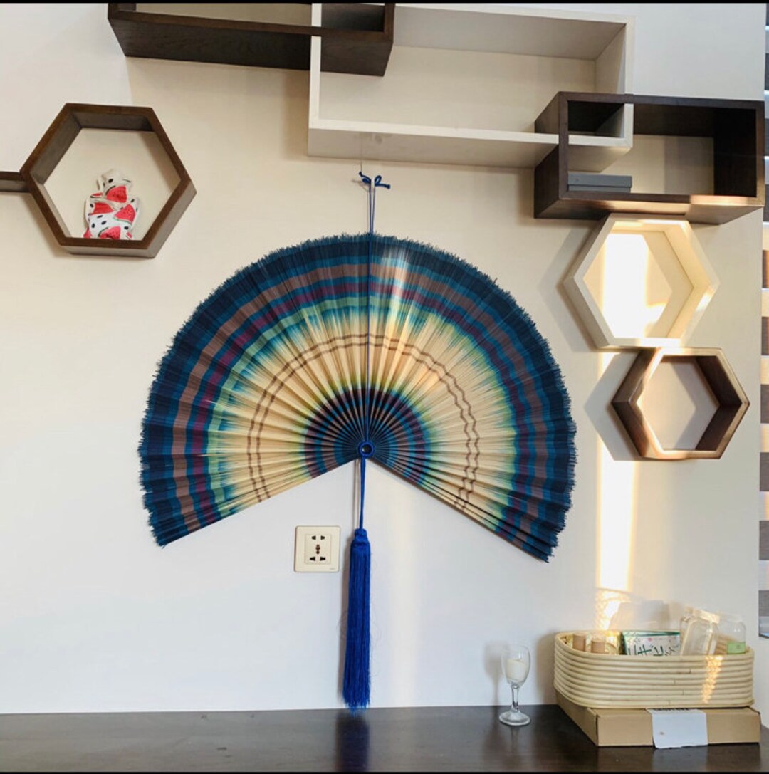 Bamboo Wall Fan, Bamboo Giant Fan Wall Decor,boho Folding Fan Headboard