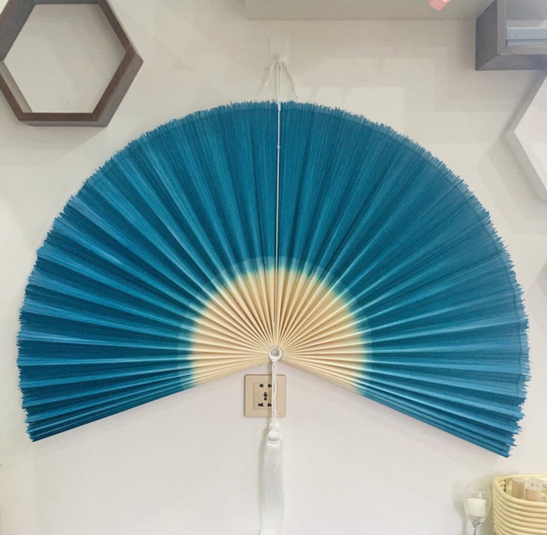 Bamboo Wall Fan, Bamboo Giant Fan Wall Decor,boho Folding Fan Headboard