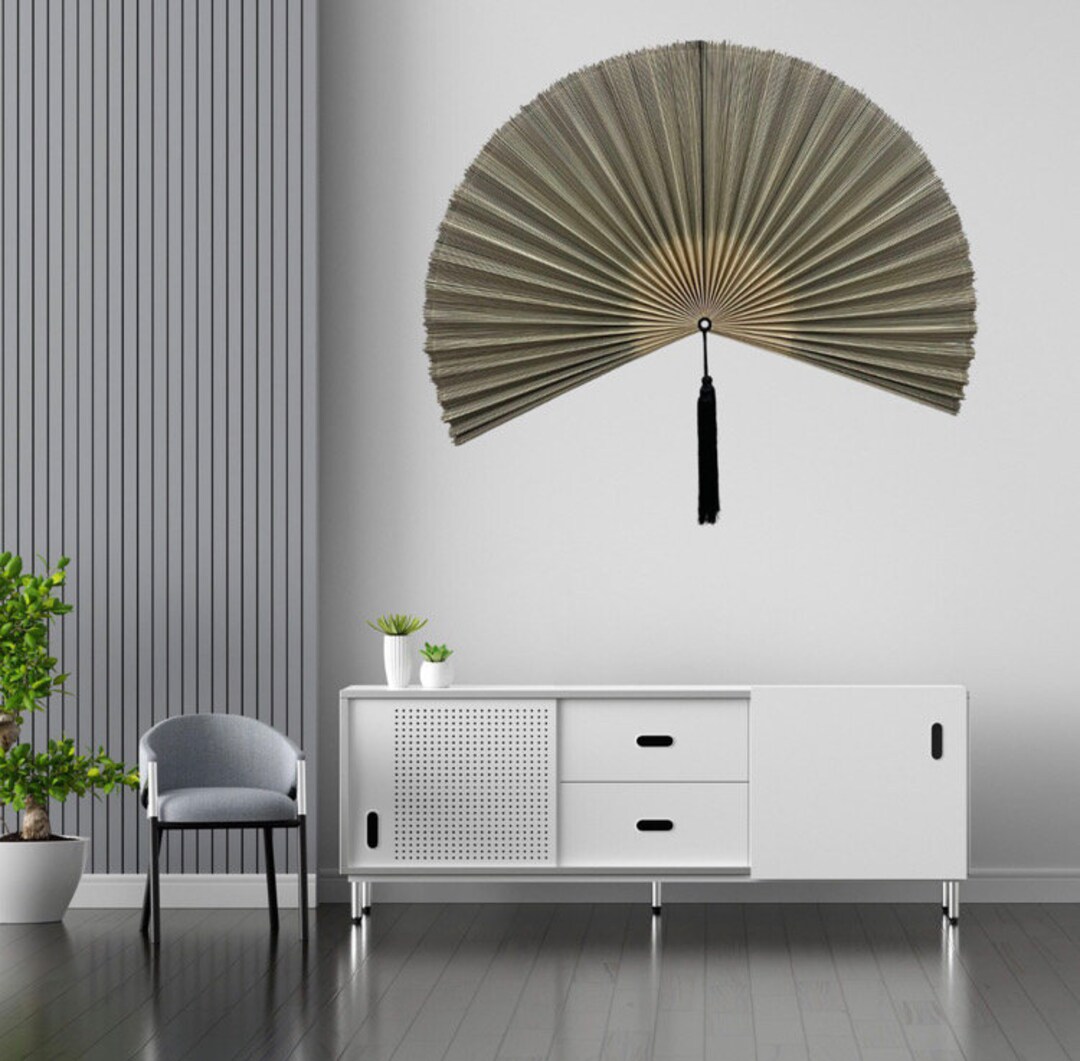 Bamboo Wall Fan, Bamboo Giant Fan Wall Decor,boho Folding Fan Headboard