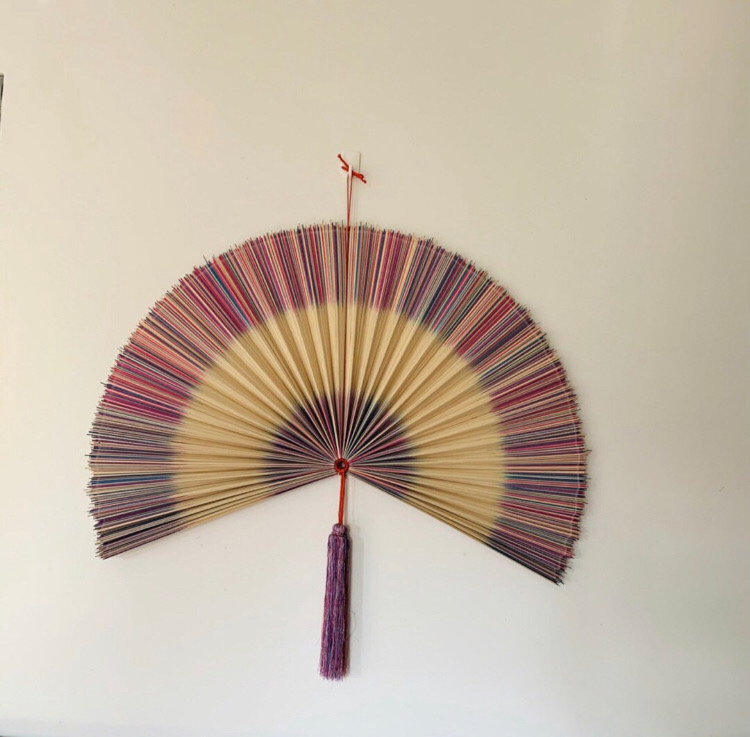 Bamboo Wall Fan, Bamboo Giant Fan Wall Decor,boho Folding Fan Headboard