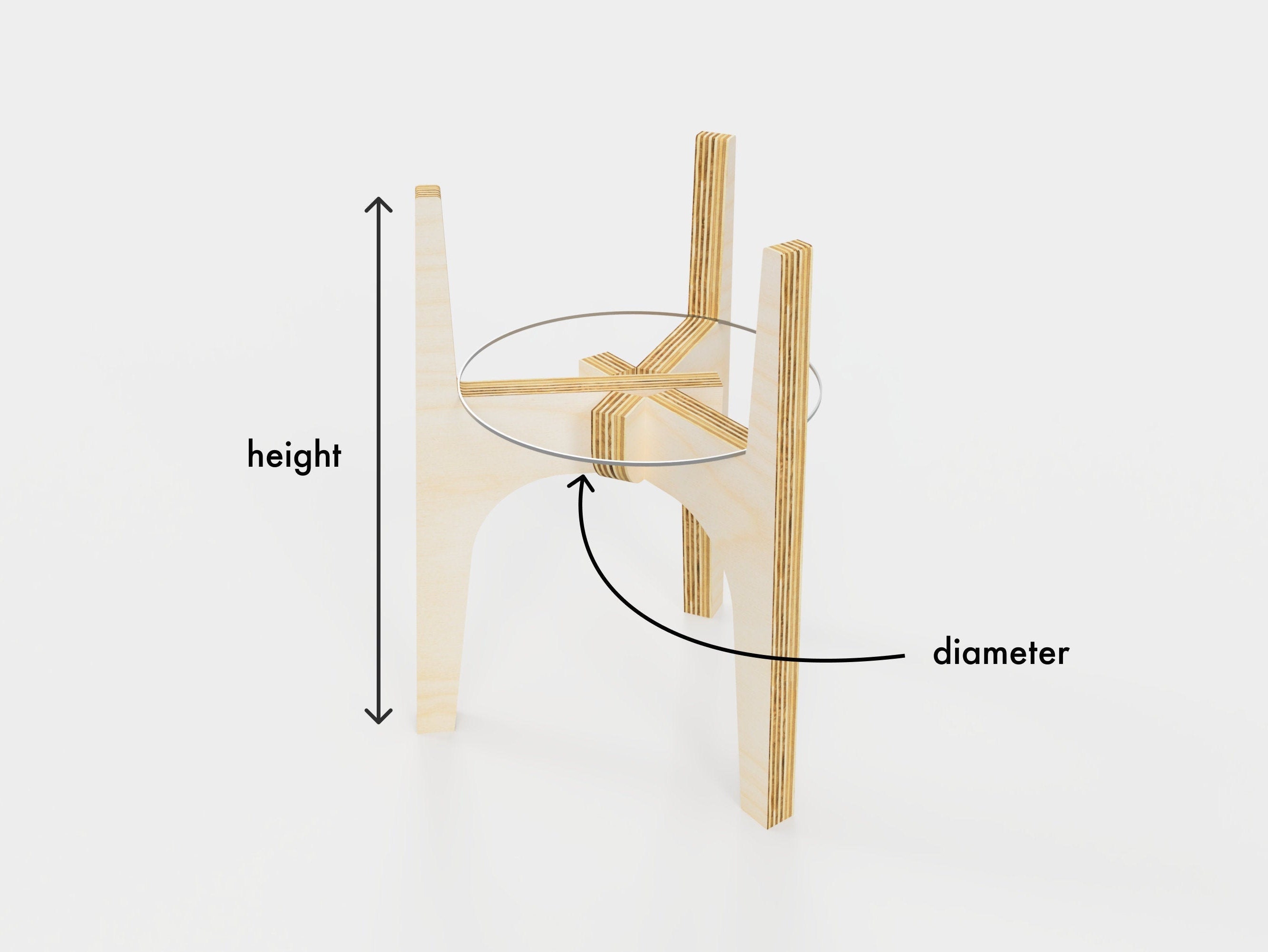 Birch Plywood Plant Stand Three Legged Pot Stand Indoor Etsy