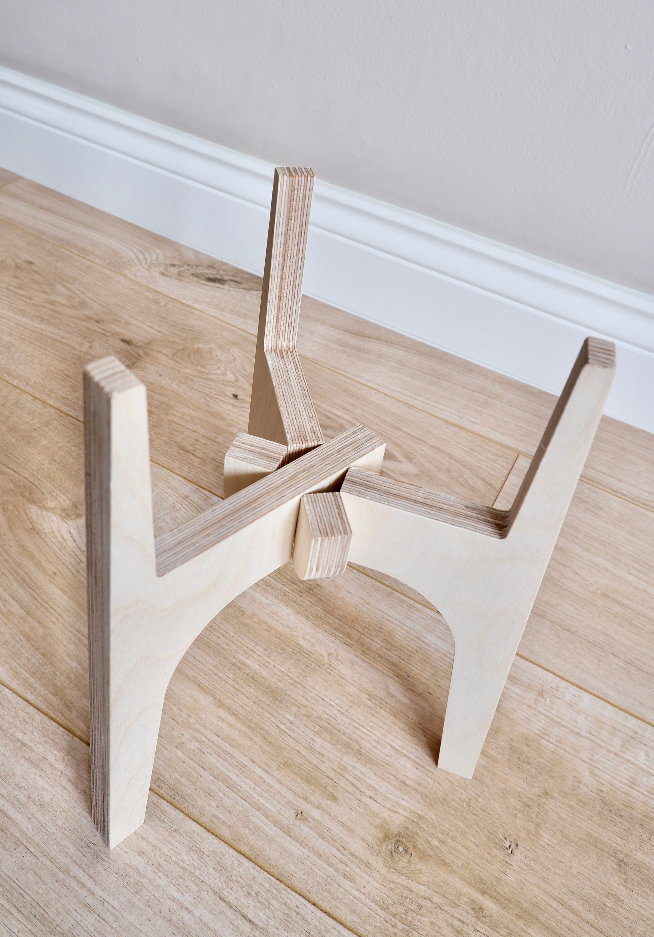 Birch Plywood Plant Stand Three Legged Pot Stand Indoor Etsy