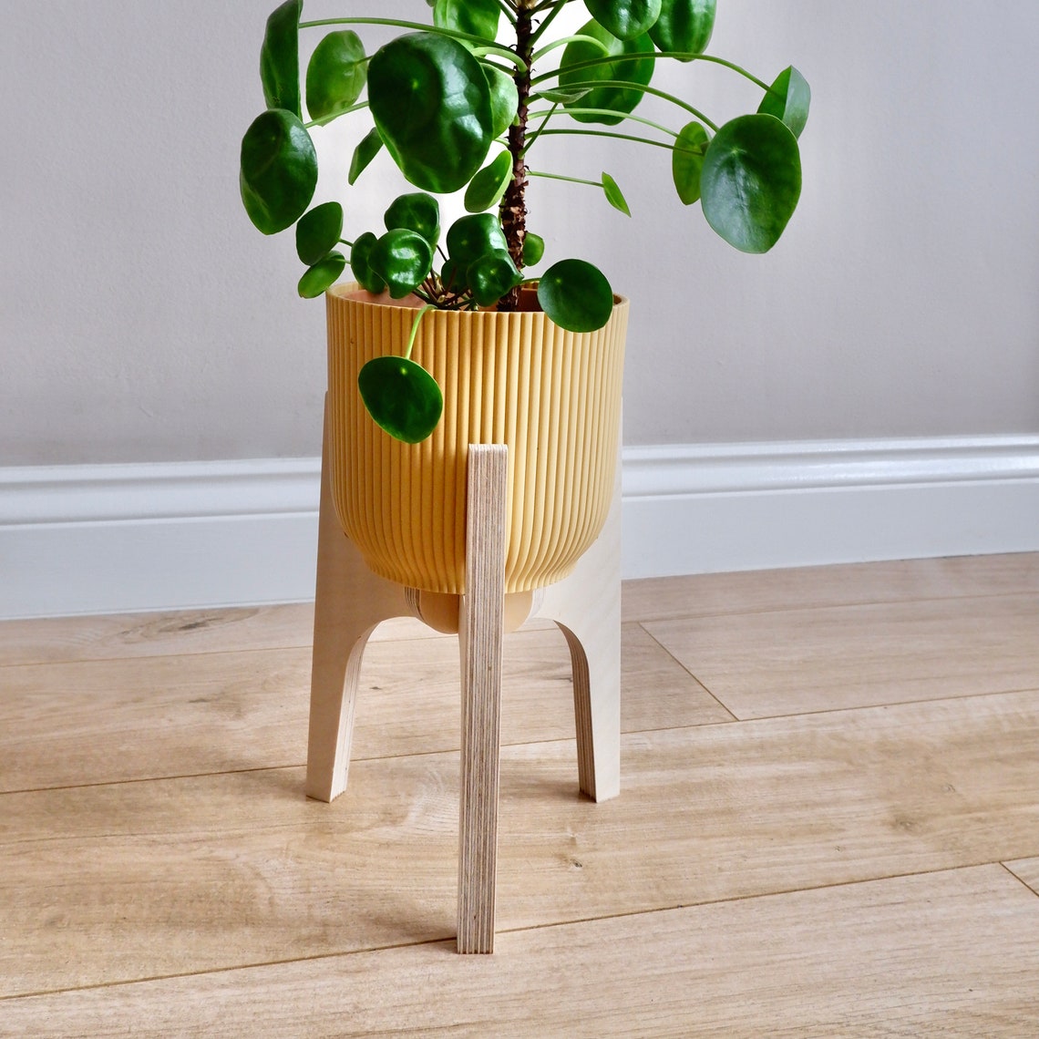 Birch Plywood Plant Stand Three Legged Pot Stand Indoor Etsy