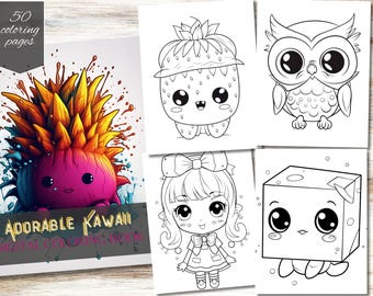 Adorable Kawaii: A Fun Coloring Book Full of Cute Kawaii Characters For Kids