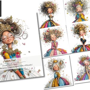 Clipart Principessa Versace PNG / Illustrazione di ragazza reale alla moda di lusso / Download digitale ispirato agli stilisti