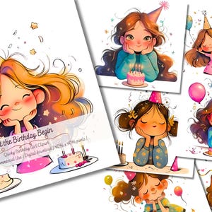 15 JPG schrullig Geburtstagskind-ClipArt, Aquarell Clipart JPG, Junk Journaling, Scrapbook, Kartenherstellung, digitaler Download, wunderlicher Geburtstag