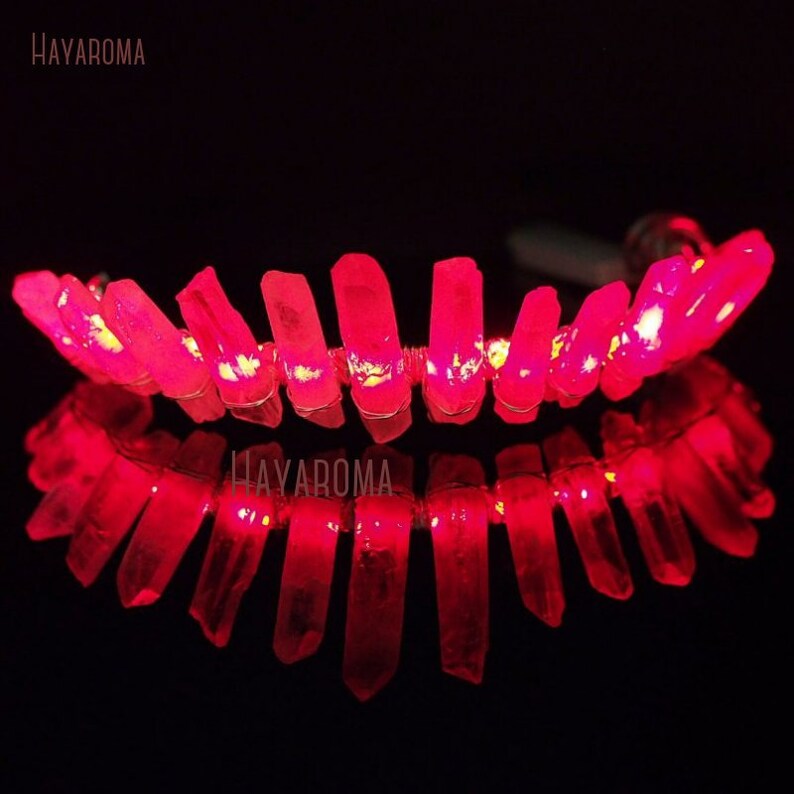 Red Led Crown Light Up Crystals Quartz Light Princess Tiara Etsy