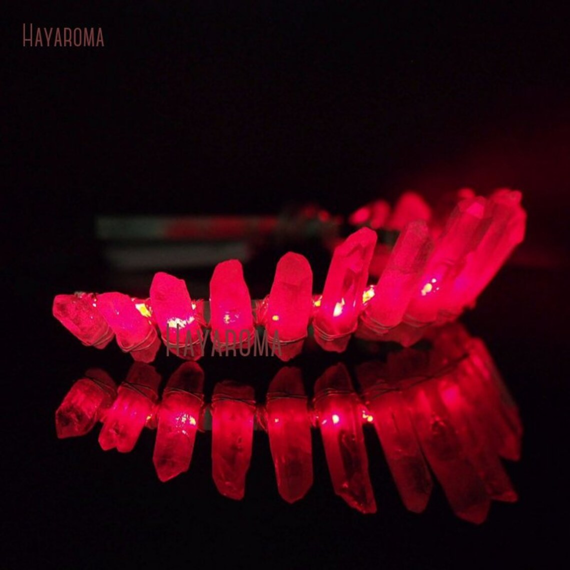 Red Led Crown Light Up Crystals Quartz Light Princess Tiara Etsy