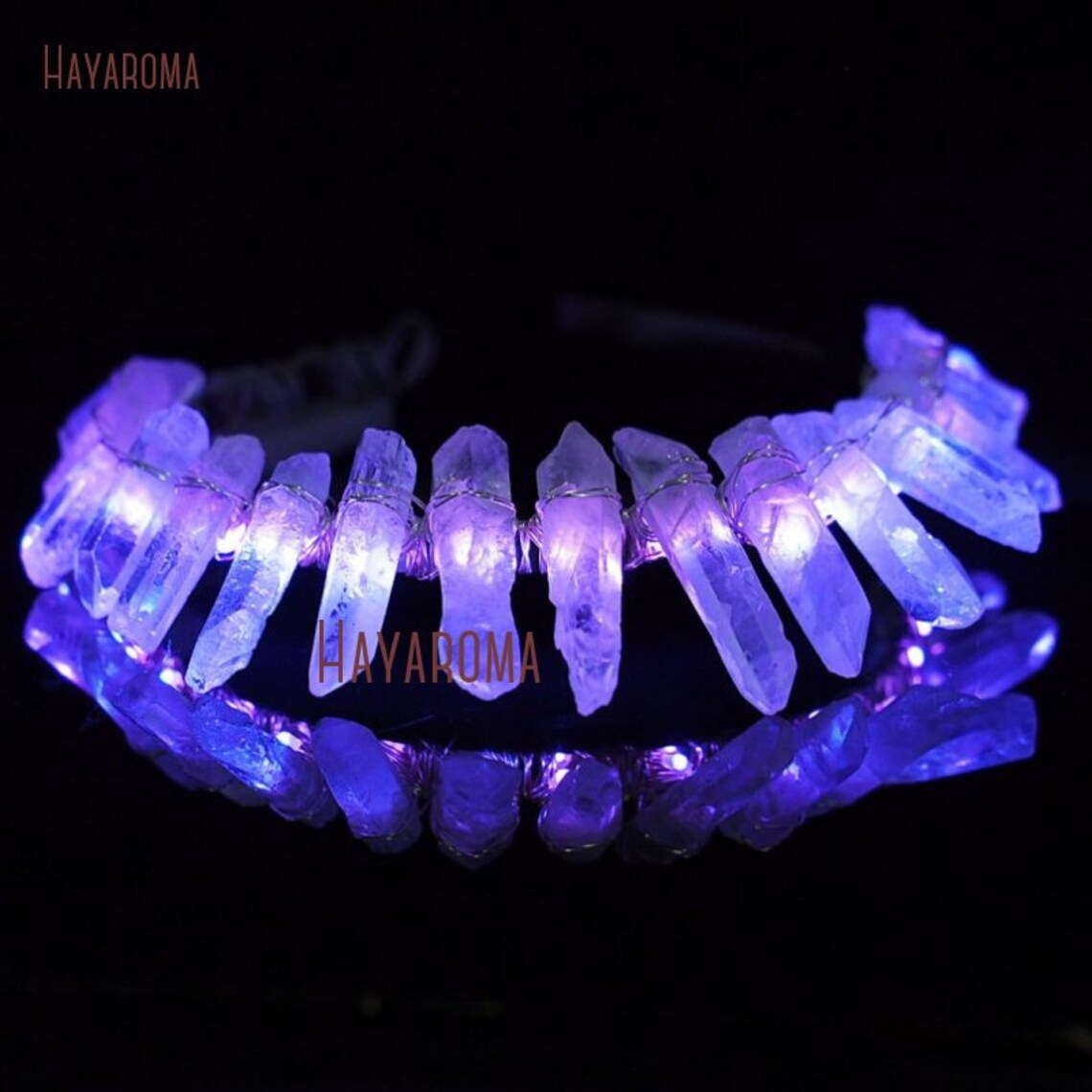 Purple Led Crown Light up Crystals Quartz Light Princess Tiara Etsy