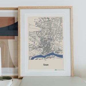 Stadsplattegrond Füssen Print 30 x 40 cm