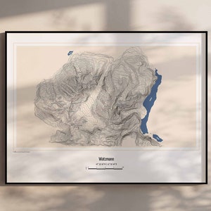 Affiche topographie de la carte Watzmann