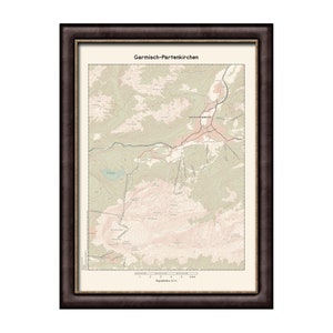Garmisch-Partenkirchen - carte vintage de la Bavière