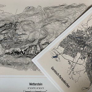 Carte de l’affiche Topographie Wetterstein + Garmisch-Partenkirchen